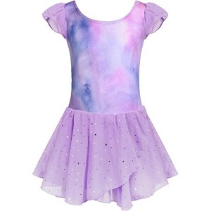 Arshiner Girls Ruffle Sleeve Ballet Dance Dress Tutu Skirted Leotard - 1 of 4