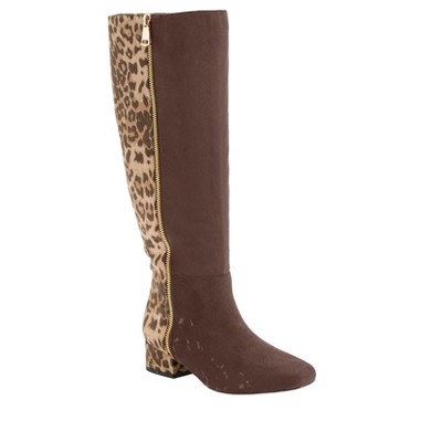 Comfortview Wide Width Emerald Wide Calf Boot Tall Knee High Women's Winter  Shoes - 7 W, Leopard