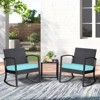 Aoodor Patio Chair Cushions Set of 2, Water Resistant Outdoor Seat Cushions with Handle and Ties, Square Corner Cushions for Patio Furniture - 2 of 4