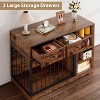47" Dog Crate Furniture with Storage Drawers & Shelves, Indoor Dog Kennel TV Stand for Large Dogs, Wood & Metal Dog Cage - 3 of 4