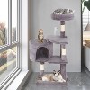 BestMassage Cat Tree 36 Inch Tall Multi-Level Cat Tower Cat Condo with Soft Plush Fabric Sisal Scratching Posts and Hanging Toys - 2 of 4