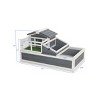Wooden Tortoise House Habitat with Sunbathing Balcony,Double Layer Outdoor Tortoise Enclosure with Openable Roof for Small Pets,Gray - LAOTIES - 2 of 4