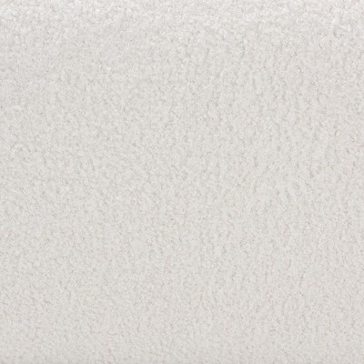 Ivory Boucle Upholstered Box Tufted Ottoman with Black Wood Legs