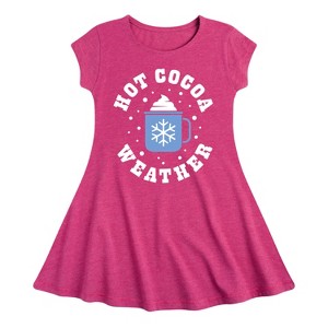 Girls' - Instant Message - Hot Cocoa Weather Fit & Flair Cap Sleeve Graphic Dress - 1 of 3