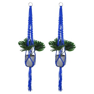 Unique Bargains Macrame Indoor Sturdy Wood Hanging Plant Shelf 2 Pcs - 1 of 4