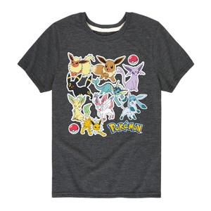 Boys' - Pokémon - Eevee Evolution Stickers Short Sleeve Graphic T-Shirt - 1 of 4