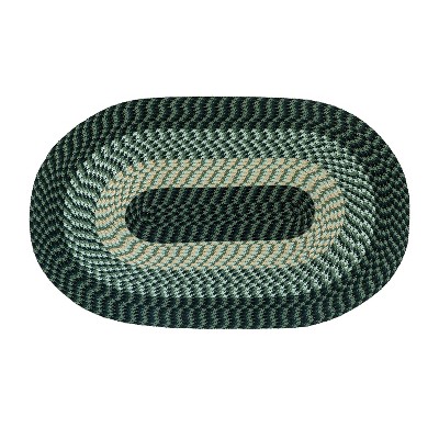 Alpine Collection Burgundy Stripe 100% Polypropylene Durable & Stain Resistant Double Sided Reversible Indoor Area Utility Oval Rug