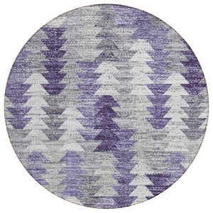 Purple Lavender And Gray Geometric Washable Indoor Outdoor Area Rug - 1 of 4