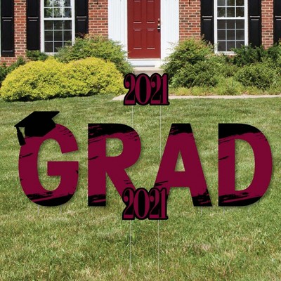 Big Dot of Happiness Maroon Grad - Best is Yet to Come - Yard Sign Outdoor Lawn Decorations - Burgundy 2021 Graduation Party Yard Signs - Grad