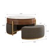 Lift-Top Round Coffee Table with Storage & 3 Ottomans - 4 of 4