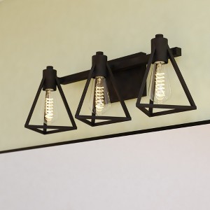 VAXCEL Ravenna Matte Black Bathroom Vanity Light Fixture Metal Cage Shade, LED Compatible - 1 of 4