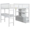 PAGED Full Size Loft Bed with Desk Modern Wooded Bed Frame with Storage Shelves and Drawers for Bedroom - 4 of 4