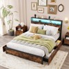 Safstar Queen Size LED Bed Frame w/2-Tier Storage Headboard & 4 Drawers Charging Station - 3 of 4