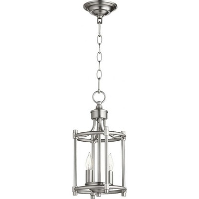 Quorum Lighting Rossington - 2-Light Entry Pendant, Satin Nickel, 8W x 16H, Dry Rated