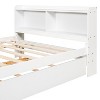 Okak Full Size Platform Bed Frame with Storage Headboard No Box Spring Needed Easy to Assemble Noiseless Bed with Trundle & Bookcase, White - 3 of 3