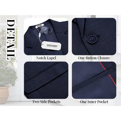 COOFANDY Mens Casual Blazer Suit Jackets One Button Sport Coats Lightweight Business Sports Jackets Khaki M — фото 5