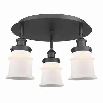 Canton - 3 Light Flush Mount In Industrial Style-9 Inches Tall and 17 Inches Wide