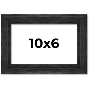 PosterPalooza | 10x6 Wide Barnwood Picture Frame, UV Acrylic, 6 Finishes - Grey, Brown, White, and Black - 1 of 4
