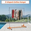 Z-Shape Rolling Garment Rack, Clothing Display Rack with Wheels and 2 PVC Dust Covers, Retail Store or Home Closet Organizer Frame - 3 of 4
