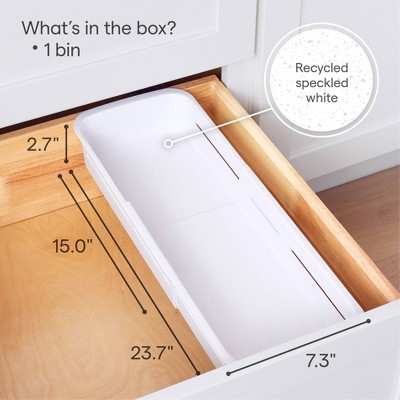 YouCopia DrawerFit Sliding Bin: Kitchen Drawer Organizer, Expandable Utensil Storage, Freestanding, White — фото 6