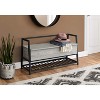 Monarch Specialties Bench Entryway Hallway Storage 42Inch Rectangular Metal Laminate Grey Black Contemporary Modern - 2 of 4
