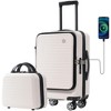 20-Inch Carry-On Luggage with USB Port, TSA Lock, Front Pocket, and 360° Spinner Wheels, Lightweight and Durable Suitcase for Easy Travel - 2 of 4