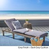 1 Piece Acacia Wood Outdoor Patio Chaise Lounge,Fabric Upholstered Armless Lounge Chair With Wood Frame For Beach Poolside-Coolbibila - 3 of 4