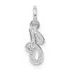 Black Bow Jewelry 14k White Gold, Sadie Collection, Mini Satin Script Initial J Charm - 3 of 4
