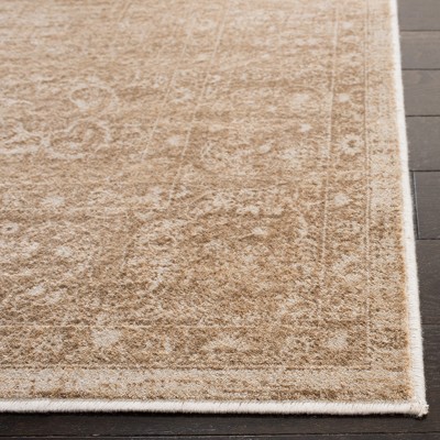 Vintage Cream Rectangular Viscose Area Rug, 6'7" x 9'2"