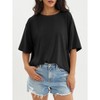 Oversized T Shirts for Women Summer Tops Casual Loose Fit Tees Crewneck Short Sleeve Tunic Blouse Basic Tee - 4 of 4