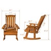 Fortune Candy 1 Person Wooden Rocking Chair with Comfortable Backrest Inclination, High Backrest and Deep Contoured Seat - 4 of 4