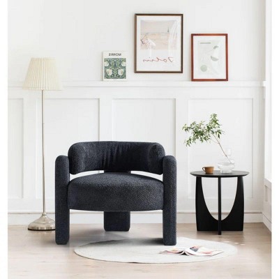 35"Modern Comfy Crate Barrel Accent Chair,Comfortable Living Room Chairs Upholstered Fabric Accent Dining Chair,Kitchen Armchair-Cuddlewood
