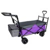 Whisen 480Lbs Collapsible Wagon with Canopy, Wagon Cart with 7" All-Terrain Wheels & Push Handle - 4 of 4