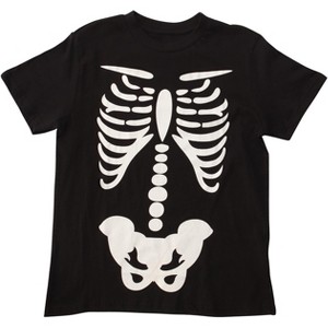 Whiskey and Oak Halloween Crew Neck T-Shirt for Men - Skeleton & Pumpkin - 100% Cotton - 1 of 4