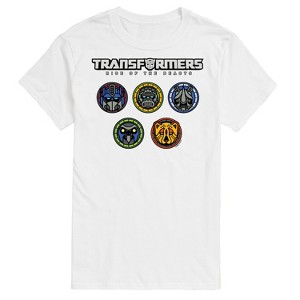 Men's - Transformers - Logo With Badges- Adult Short Sleeve T-Shirt Short Sleeve Graphic T-Shirt - 1 of 4