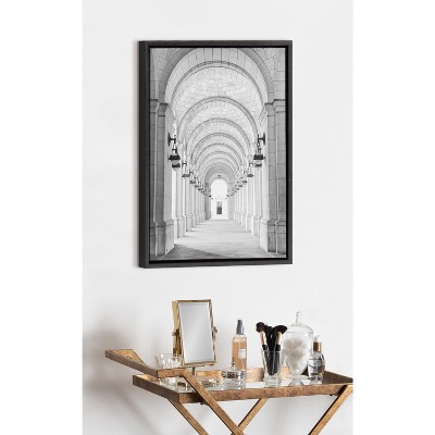 Union Station Black and White Framed Canvas Print, 18x24