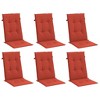 vidaXL Highback Chair Cushion Set of 6 Melange red 100% polyester - 3 of 4