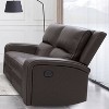 HOMES: Inside + Out Songpeace Transitional Leatherette Power Reclining Loveseat with Adjustable Footrest and Headrest - 2 of 4