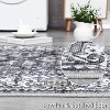 Acekool 9x12 Washable Area Rug, Soft Non-Slip Oriental Medallion Carpet, No Shedding Large Floor Mat for Living Room Bedroom Dining Room, Grey - 4 of 4