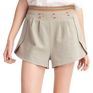 Slickblue Lightweight Women's High Rise Waist Shorts with Tulip Side Design - Dried Rose/Faded Sage, Size S-L - 1 of 4