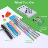 Itopfox 4Packs Reusable Metal Straws with Silicone Tips, Travel Drinking Straws Set Includes Cases, Keychains, Cleaning Brushes, Perfect for Travel - 4 of 4