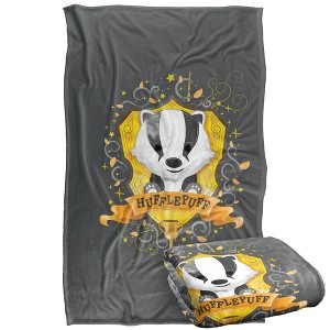 Harry Potter Watercolor Hufflepuff Crest Silky Touch Super Soft Throw Blanket 36" x 58" - 1 of 4