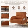 PAGED Stylish Accent Chair Comfy Single Sofa Chair Corduroy Fabric Armchair with Double Side Pockets, Wood Structure for Living Room - 4 of 4