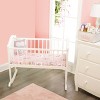 Everyday Kids Precious Moments 2 Pack Baby Girl Cradle Sheets, 100% Cotton Jersey Knit, Soft, Breathable; Pink Yellow Print and Solid Pink Sheets - 4 of 4