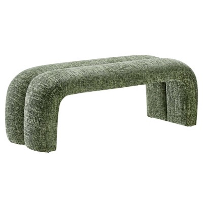 Modway Dax Accent Bench – 50.5" Chenille Upholstered Entryway or Bedroom Bench with Plush Cushion and Tapered Legs