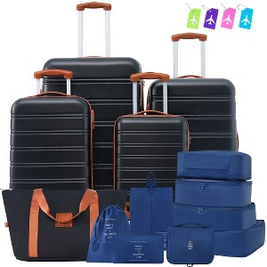 Lyngins 16/20/24/28 Inch 4PCs Hardside Luggage Sets with TSA Lock,Anti-Scratch Carry on Luggage,Expanable Lightweight Suitcase Sets for Family - 1 of 4