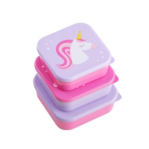 Kids Girls Bento Lunch Box with Containers & Accessories, Unicorn Lunch Bag  with