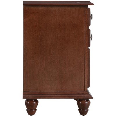 Summit Cappuccino 5-Drawer Solid Wood Veneer Nightstand
