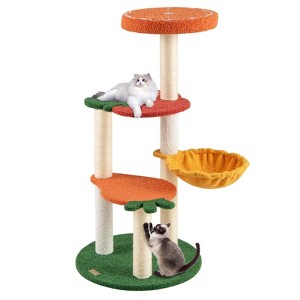 Costway Fruit Style Cat Tree Multi-level Cat Tower w/Padded Top Perch Indoor Cat Climbing Frame - 1 of 4