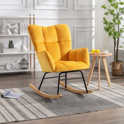 NicBex Rocking Chair Accent Chair Mid Century Modern Glider Rocking Chair with Padded Seat for Living Room, Bedroom